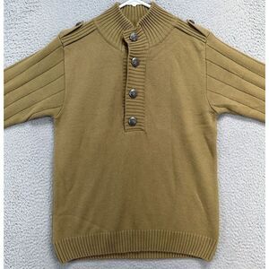 Cantabil Henley Sweater Adult 40 US Medium Olive Green‎ Pullover Mock Neck Mens